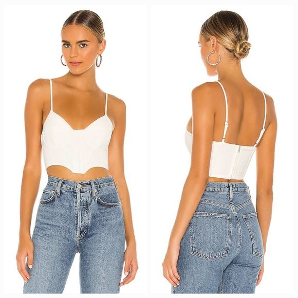 NBD Lacey Bustier Top in White - Picture 1 of 12
